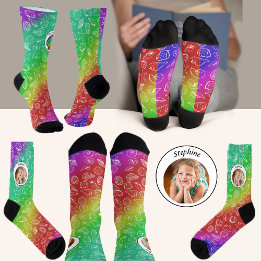 Chaussette Nom photo personnalisé Chaussettes Motif de mollus