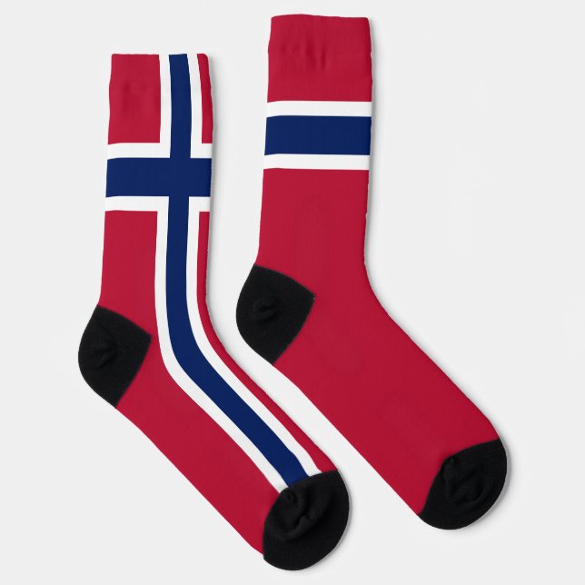 Chaussette Norvège Drapeau amusant Norvégien Fierté Nationale (Droite)
