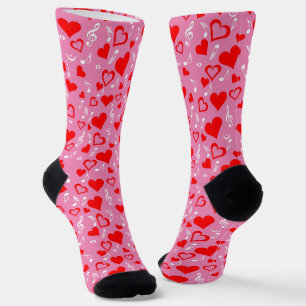 Chaussette Notes de coeur et de musique