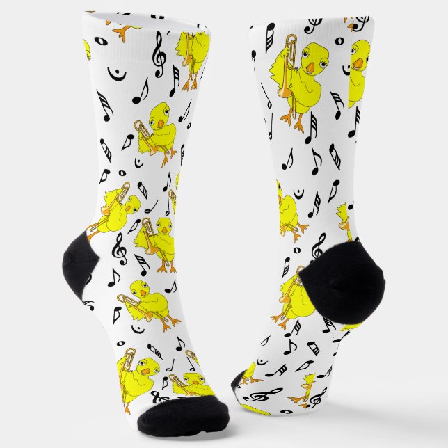 Chaussette Notes de musique Trombone Chick (Angulaire)