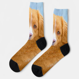 Chaussette Nouvelle-Écosse Peinture de chien pour l'essayeur