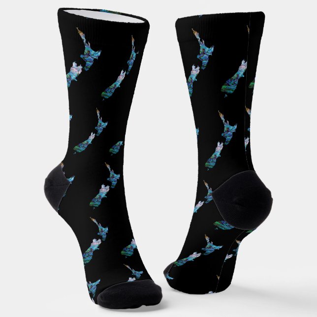 CHAUSSETTE NOUVELLE-ZÉLANDE CARTE PAUA SOCKS (Angulaire)