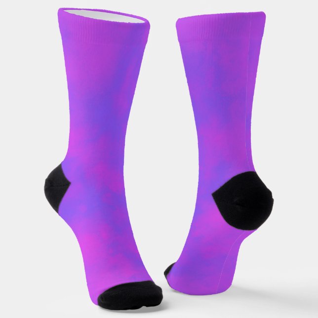 Chaussette Nuages de tempête rose bleue (Angulaire)