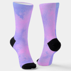 Chaussette Nuages de tempête roses et violets 