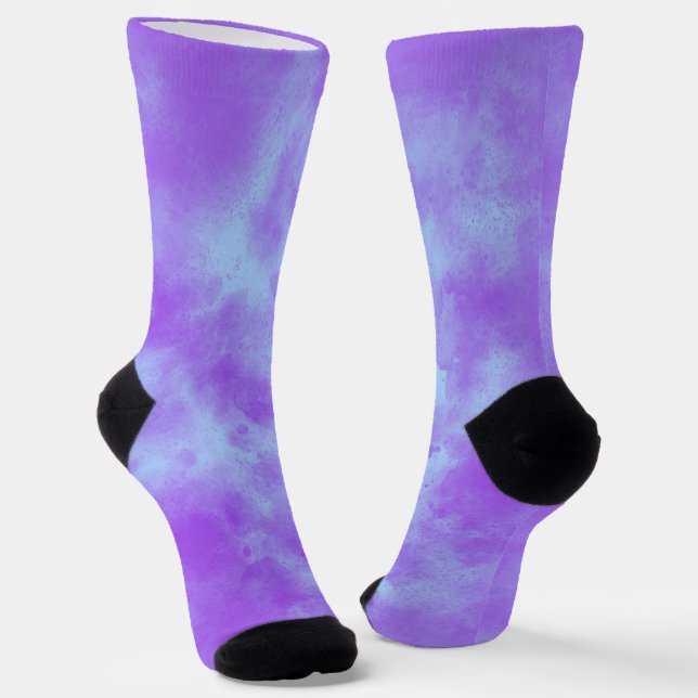 Chaussette Nuages violets de tempête bleue (Angulaire)