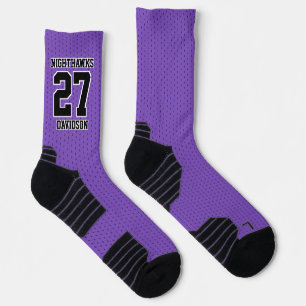 Chaussette Numéro de l'équipe sportive Nom de football violet