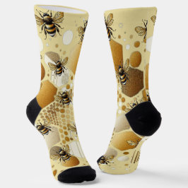 Chaussette Occupé Bee sur Honeycomb : Hexagons et cercles
