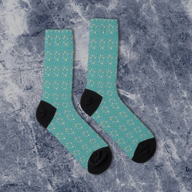 Chaussette Octo Brightener Arabesque mauresque Turquoise (Créateur téléchargé)