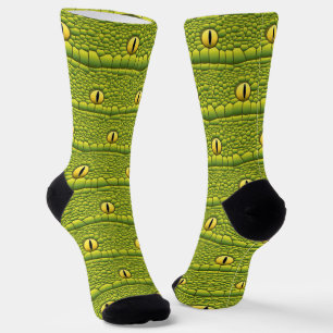 Chaussette Oeil de serpent fou Reptile Dragon Vert Déplaisant
