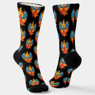 Chaussette Oiseau de feu mythologique fantastique lumineux