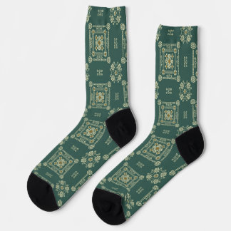Chaussette Olive Green Floral Tatreez Henné Thobe Robe