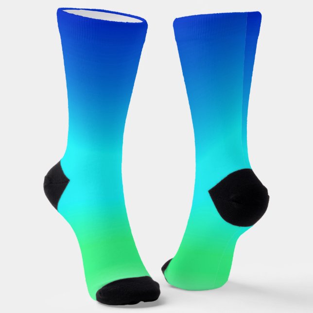 Chaussette Ombre d'eau Cool verte, bleue et turquoise (Angulaire)