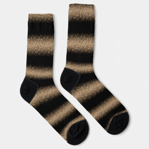 Chaussette Ombre Pailleté Noir et Or Élégant