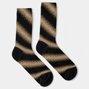 Chaussette Ombre Pailleté Noir et Or Élégant