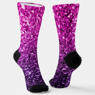 Chaussette Ombre rose violet faux brillant scintillant paille