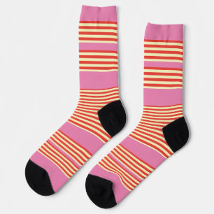 Chaussette Orange Gris Rose