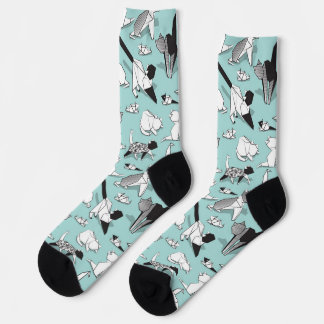 Chaussette Origami chaton amis // races de chats géométriques