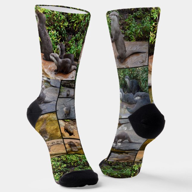 Chaussette **"Otterly Adorable : Un collage photo de Otters (Angulaire)