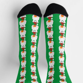 Chaussette Ours polaire Noël chapeau de Noël mignon motif ver