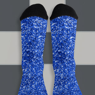 Chaussette Paillettes Bleu Royal Luxe