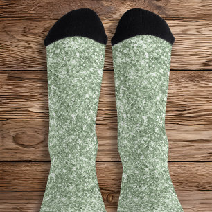 Chaussette Paillettes de luxe vert sauge scintillant