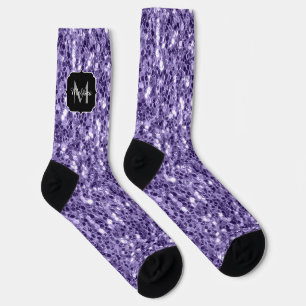 Chaussette Paillettes de strass violet ultra violet Monogramm