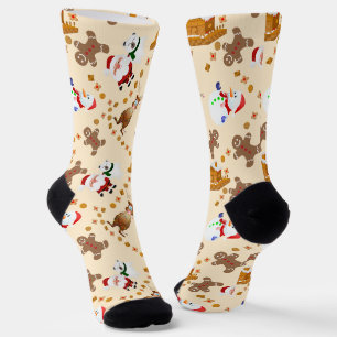 Chaussette Pain d'épices, Père Noël, Noël des neiges