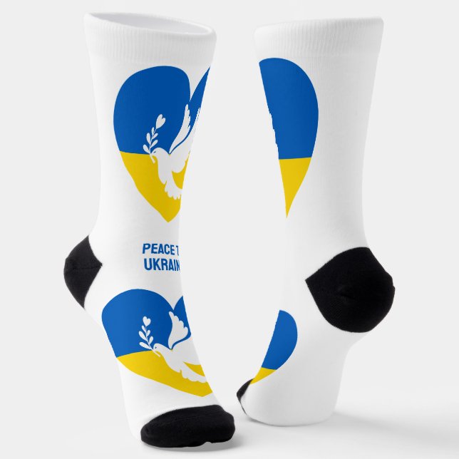 Chaussette Paix textuelle à l'Ukraine (Angulaire)