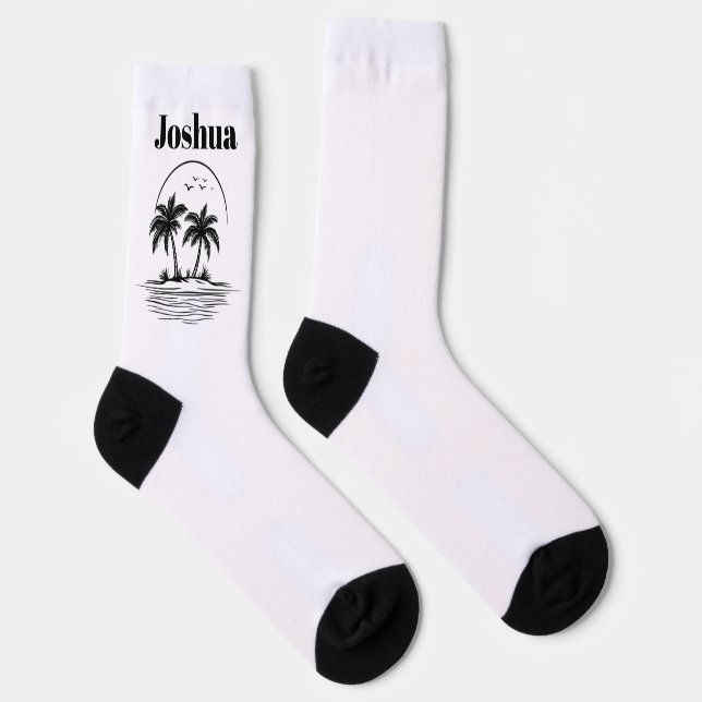 Chaussette Palm Tree Beach Crew Socks (Droite)