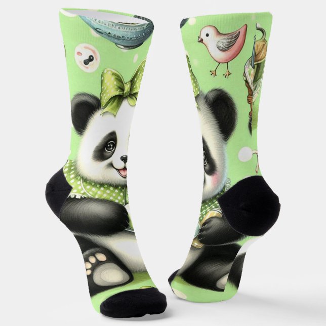 Chaussette Panda bébé mignonne vintage (Angulaire)