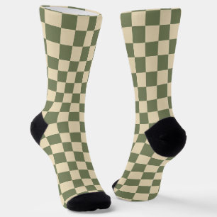 Chaussette Panneau de contrôle vert et beige clair