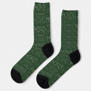 Chaussette Papier à enveloppement vert sauge de Noël Hohoho