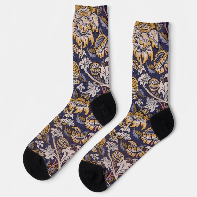 Chaussette Papier peint floral Arts Crafts de William Morris  (Gauche)