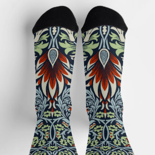 Chaussette Papier peint floral Morris Navy Blue Snakeshead