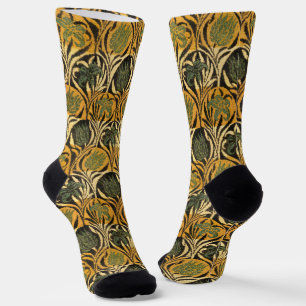 Chaussette Papier Peint Vintage Tulipe Lily Or William Morris