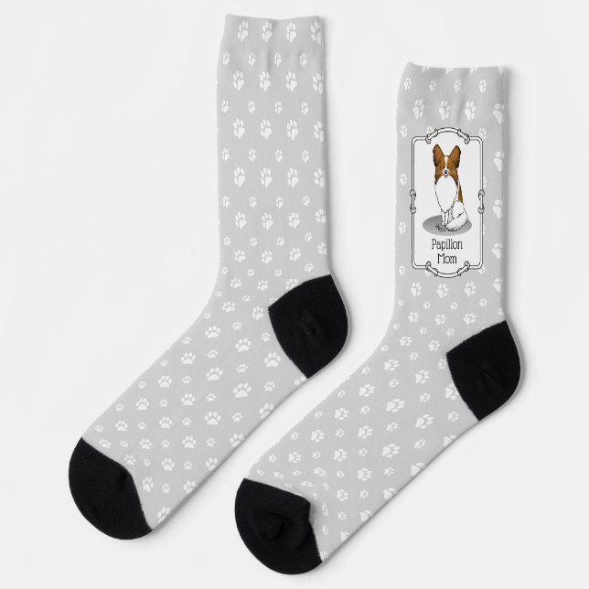 Chaussette Papillon Maman Pap Maman (blanc & sable) Mignonne  (Gauche)