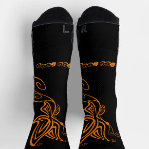 Chaussette Papillon orange imprimé Ajouter du texte Hommes Fe