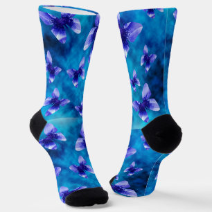 Chaussette Papillons à coquelicots bleus, Chaussettes d'équip