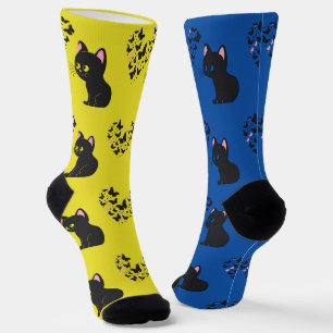 Chaussette Papillons d'observation des chats noirs