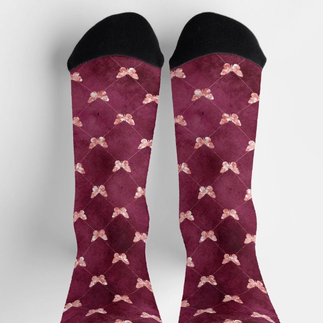 Chaussette Papillons roses de Bourgogne (Haut)