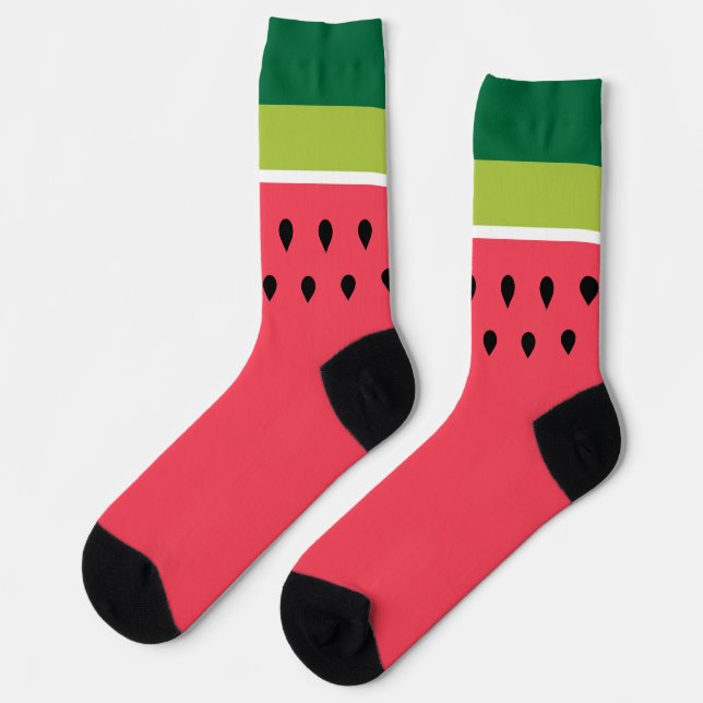 Chaussette Pâque Melon Slice vert rose rayé (Gauche)