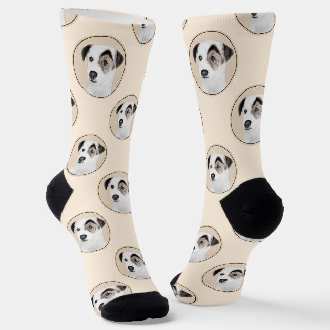 Chaussette Parson Jack Russell Terrier Peinture Chien d'anima (Angulaire)