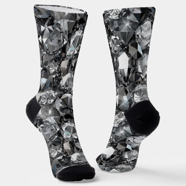 Chaussette Parties scintillant de motif de diamant (Angulaire)