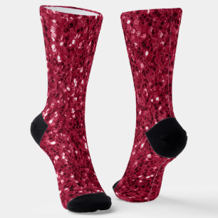 Chaussette Parties scintillant faux brillant rose foncé magen