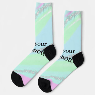 Chaussette Parties scintillant rose bleu vert étincelant past