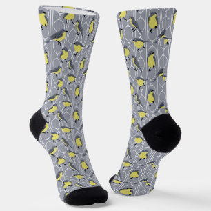 Chaussette Parulines de Kirtland Amateurs d'oiseaux gris et j