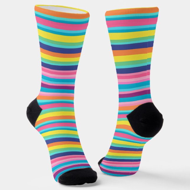Chaussette Pastel Rainbow Stripes (Angulaire)
