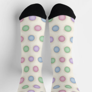 Chaussette Pastels Colorés Points Distressés