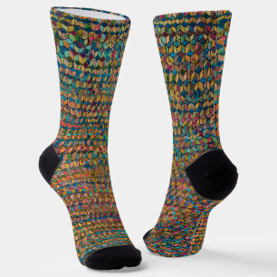 Chaussette Patchwork géométrique coloré abstrait
