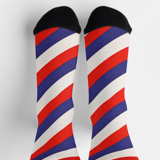 Chaussette Patriotic Red White and Blue Striped (Haut)